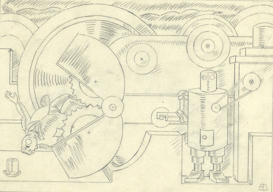 Robot en industralisering by Albert Daenens — digital art print download