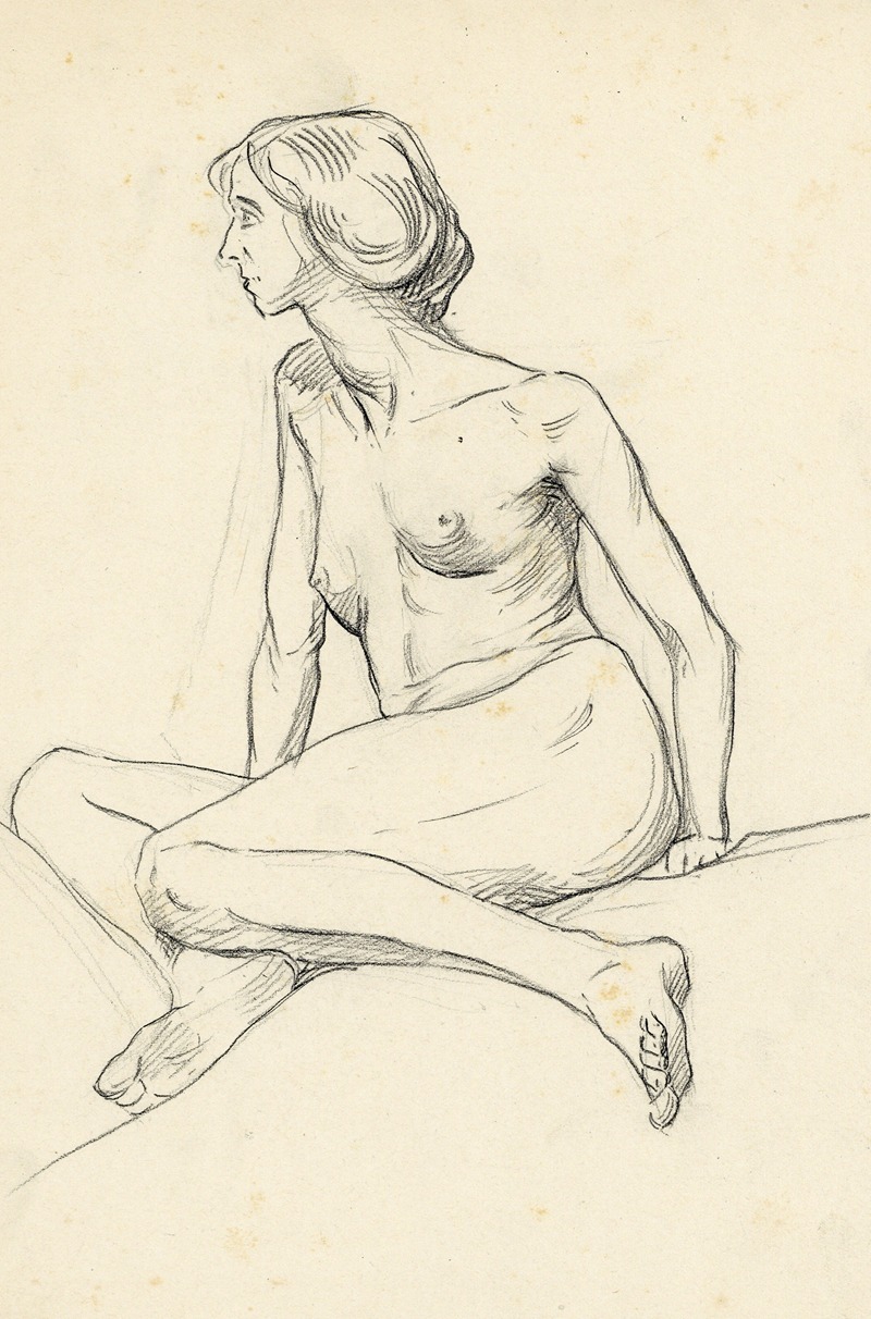 Zittende figuur by Альберт Дэененс — digital art print download
