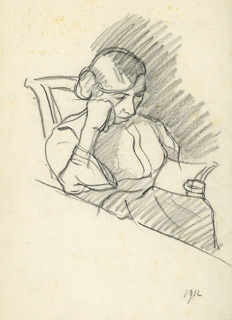 Zittende figuur by Альберт Дэененс, 1912 — digital art print download