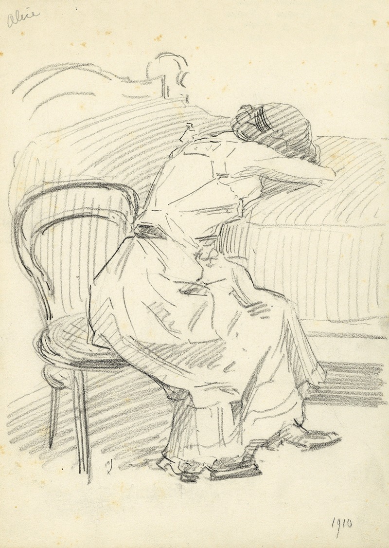 Zittende figuur by Альберт Дэененс, 1910 — digital art print download