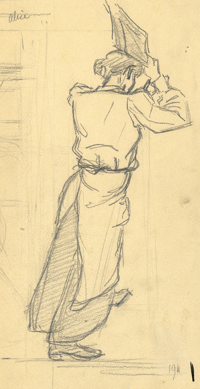 Zittende figuur by Альберт Дэененс, 1911 — digital art print download