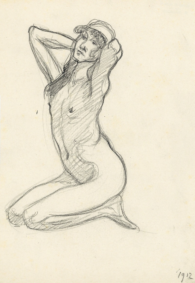 Zittende figuur by Альберт Дэененс, 1912 — digital art print download