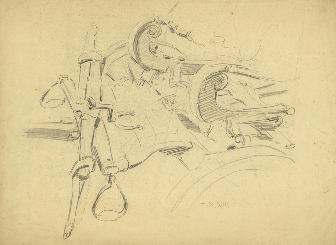 Detailstudie van een koets by Альфред Ост, 1914 — digital art print download