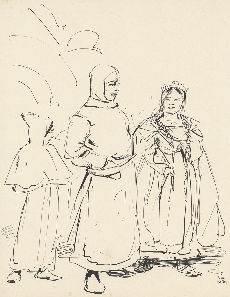 Ridderfiguur met gekroonde vrouw — Alfred Ost