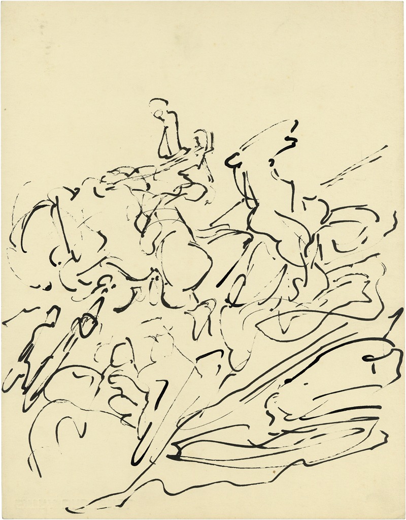 Schets mens en dierfiguren by Альфред Ост, 1938 — digital art print download