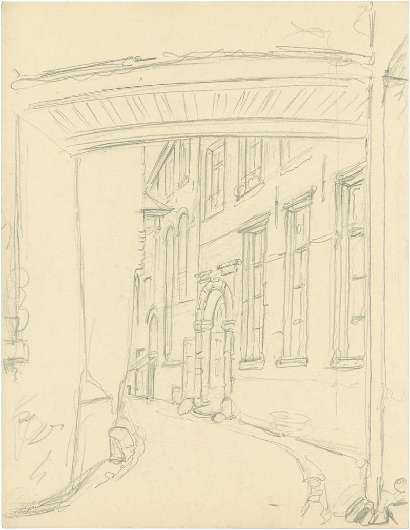 Straat met huizenzicht by Альфред Ост, 1930 — digital art print download