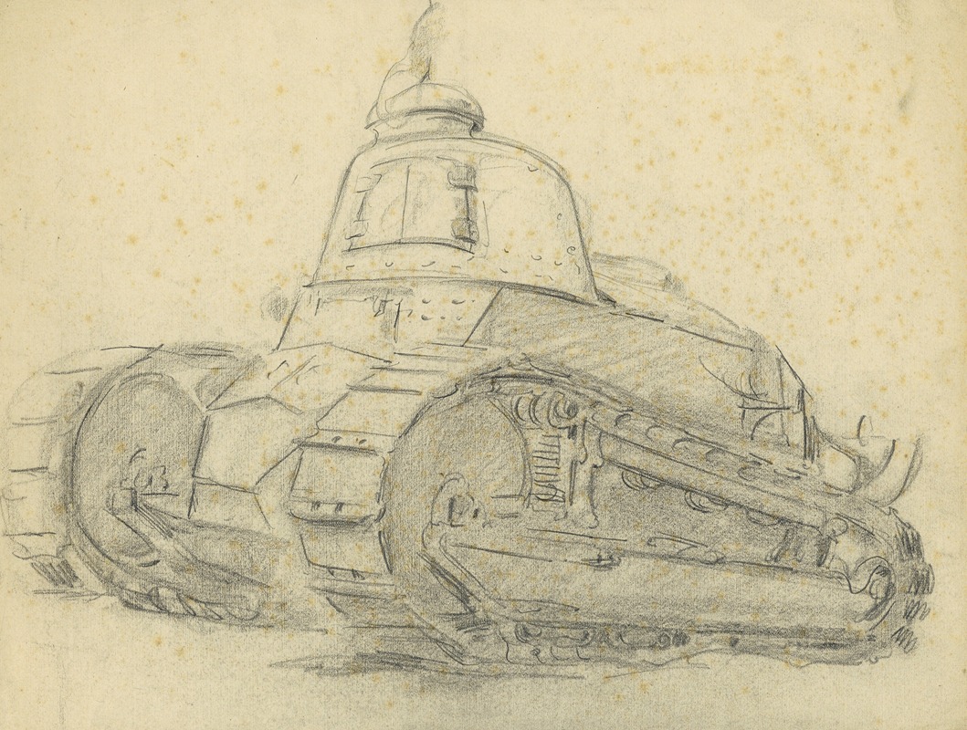 Tank – Vooraanzicht by Альфред Ост, 1919 — digital art print download