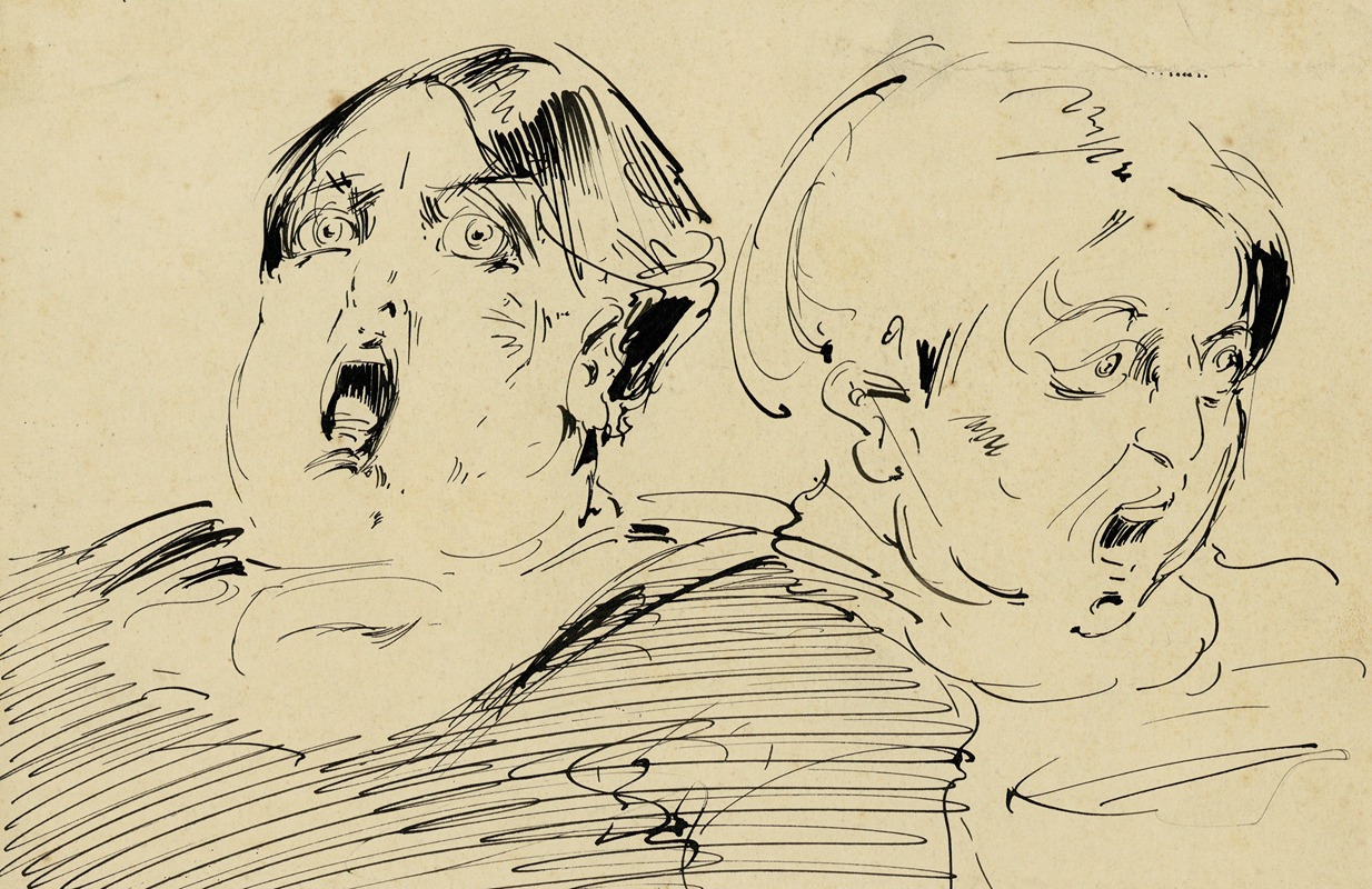 Twee vrouwen met wijdopen mond — Alfred Ost