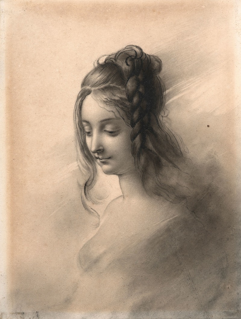 Girl head study by Анн Луи Жироде-Триосон — digital art print download