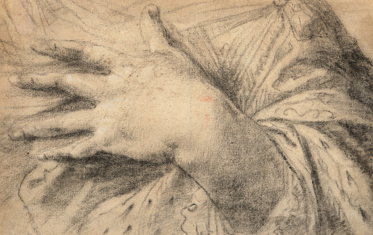 Study of a hand for a Saint Catherine — Annibale Carrache