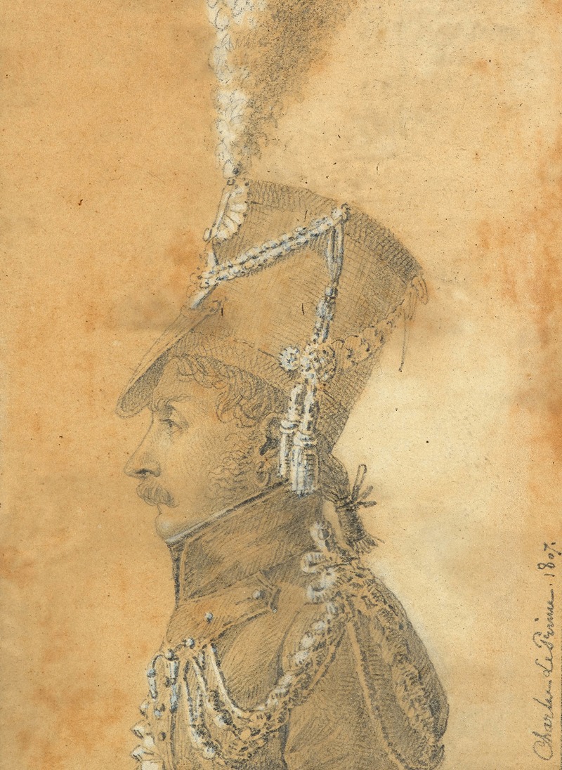 Hussard en buste de profil by Charles De Crespy Le Prince, 1807 — digital art print download