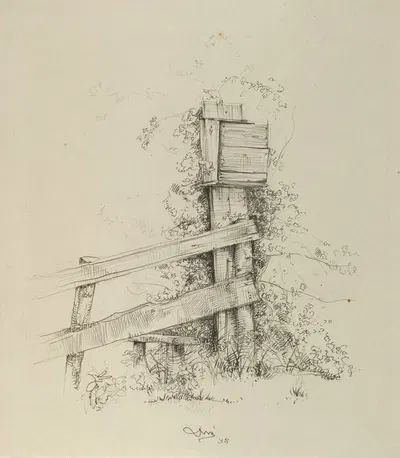 Bergen; de oude brievenbus van boerderij Corries-Hoeve aan de Groeneweg, brievenbus by Дирк Вис, 1938 — digital art print…