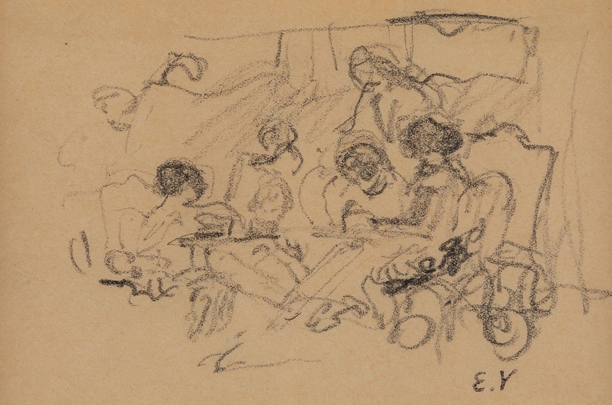 Personnages autour d'une table by Эдвард Вюйяр, 1922-1923 — digital art print download