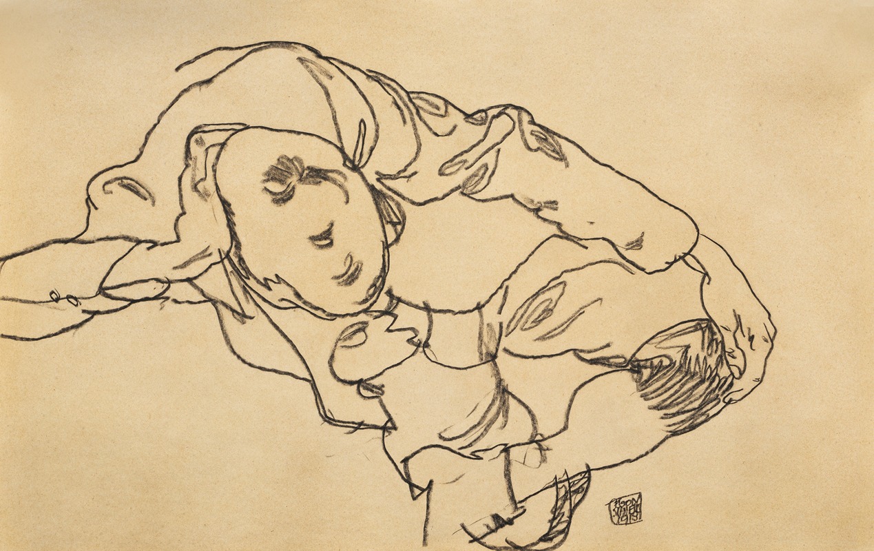 Sitzender Knabe, Draufsicht by Эгон Шиле, 1918 — digital art print download