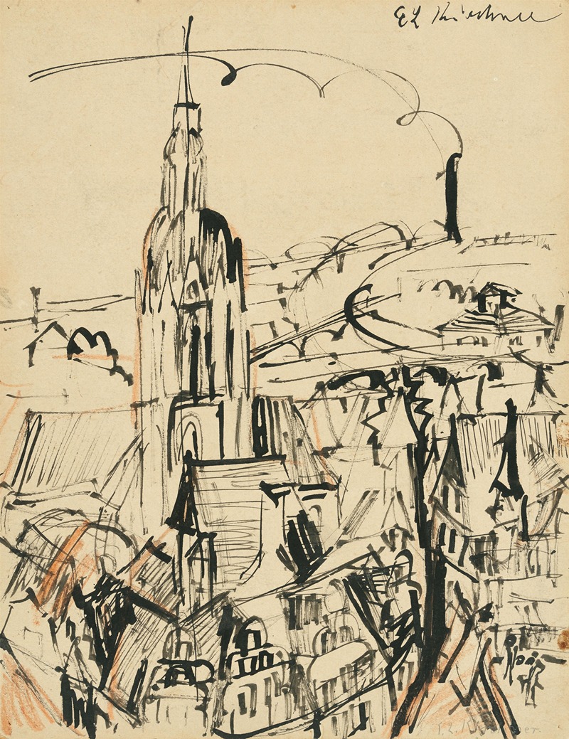 Frankfurter Dom by Эрнст Людвиг Кирхнер, 1916 — digital art print download