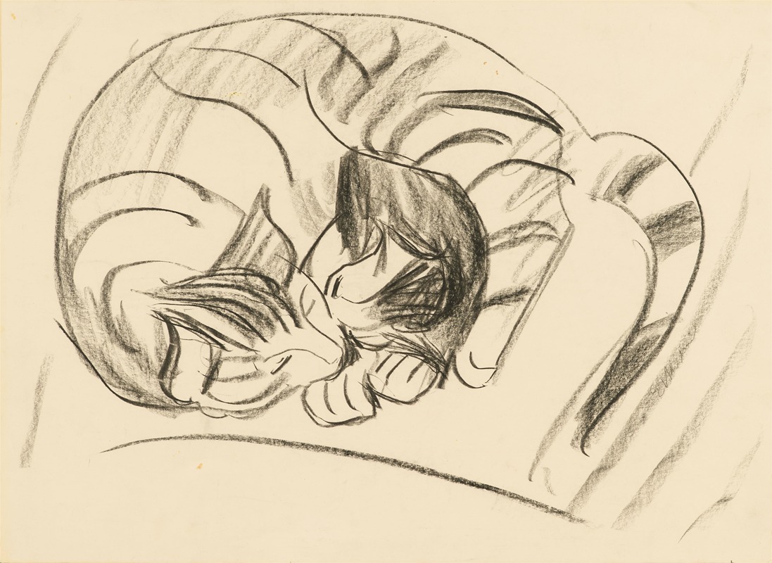 Zwei schlafende Katzen by Эрнст Людвиг Кирхнер, 1935 — digital art print download