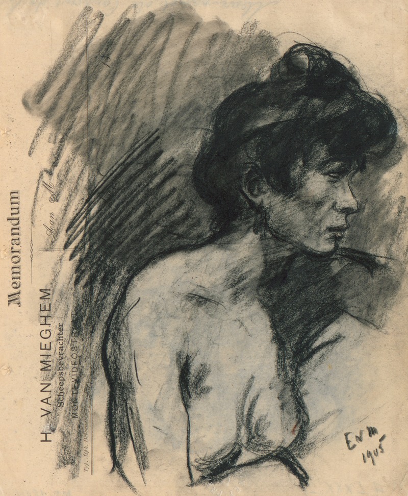 De zieke Augustine Pautre by Эжен Ван Мигем, 1905 — digital art print download