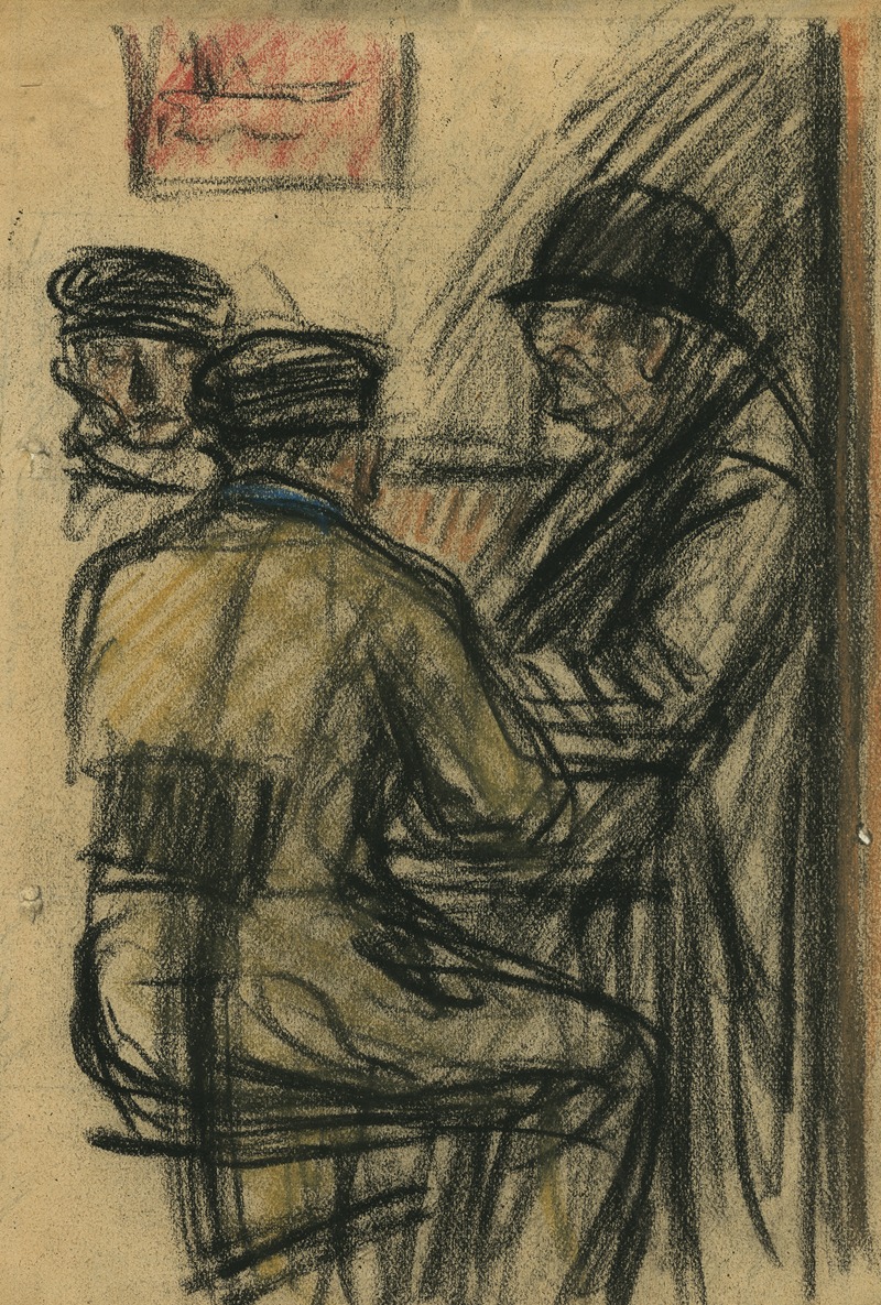 Drie mannen in een herberg by Eugeen Van Mieghem, 1904 — digital art print download