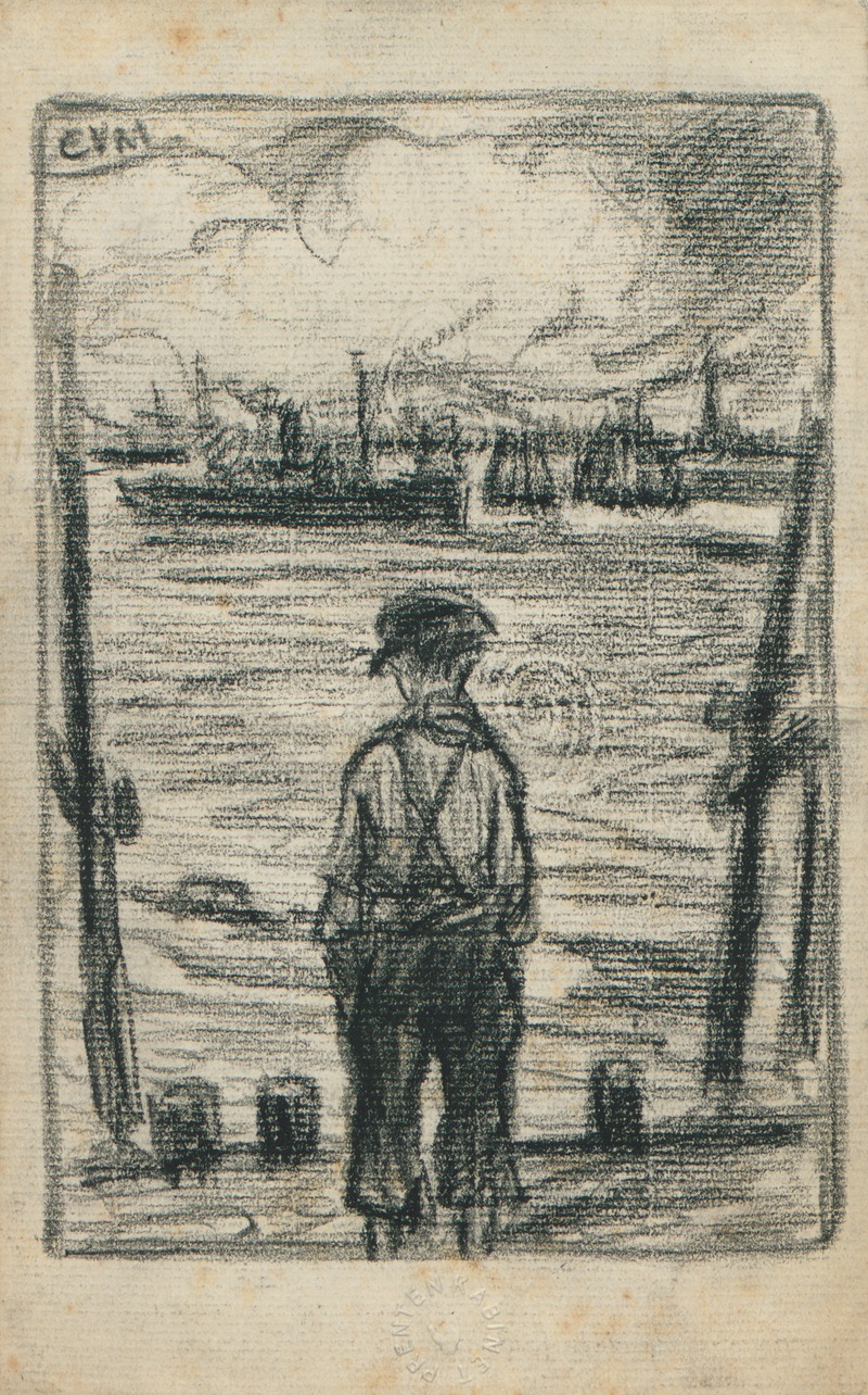 Jongen turend over de Schelde by Эжен Ван Мигем — digital art print download