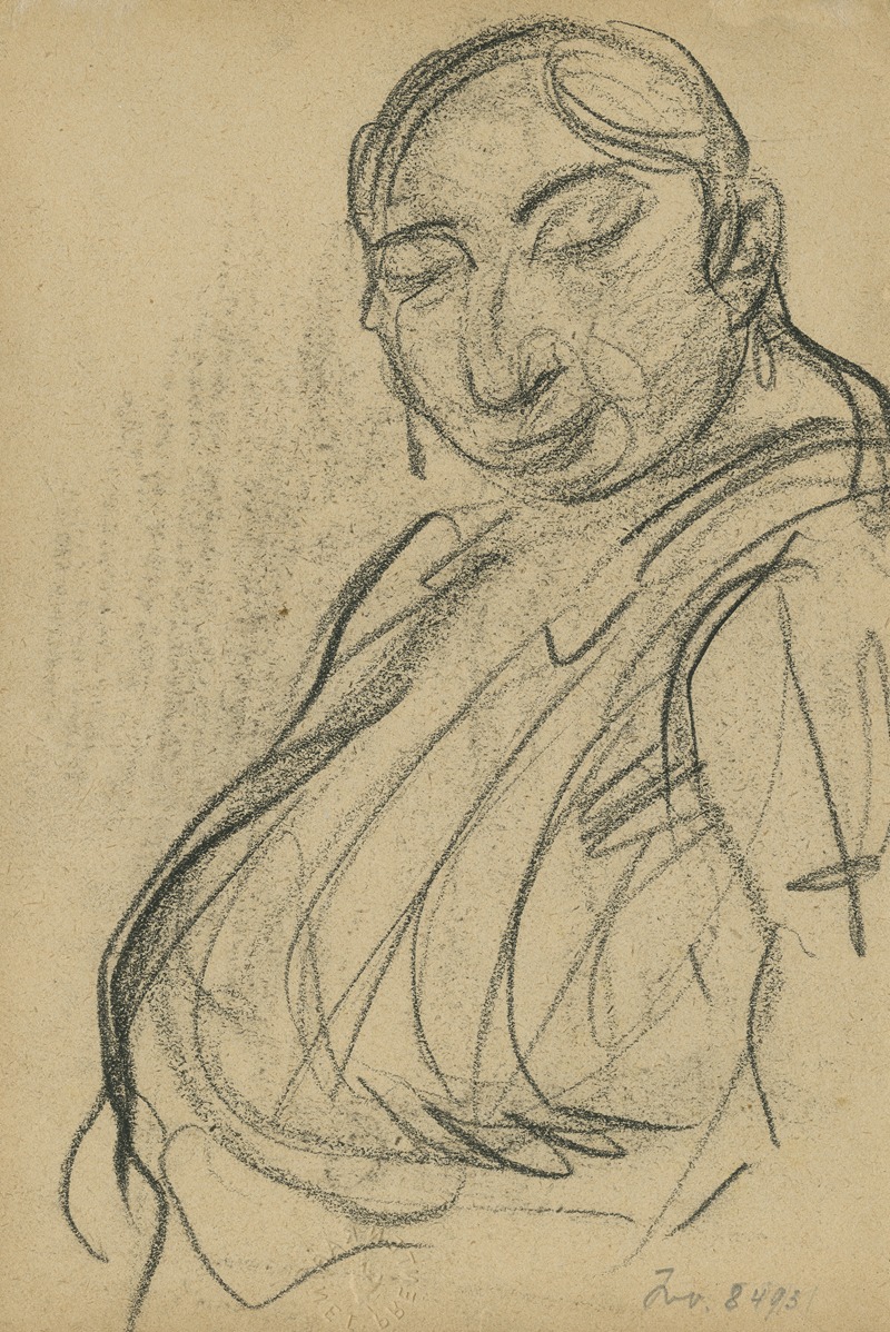 Portret van een vrouw. by Эжен Ван Мигем — digital art print download
