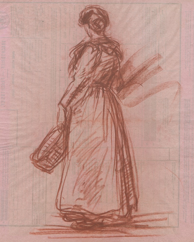 Vrouw met korf by Эжен Ван Мигем — digital art print download