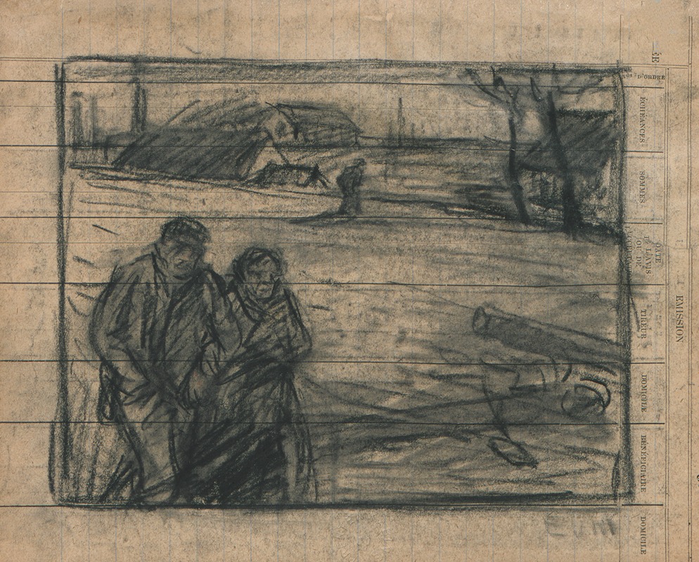 Wandelend op de Scheldedijk by Эжен Ван Мигем — digital art print download