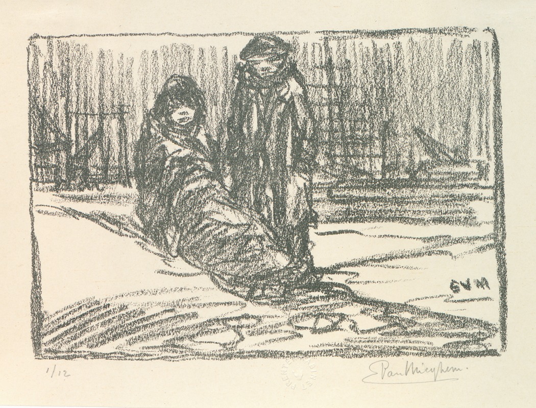 Winter aan de haven by Эжен Ван Мигем — digital art print download