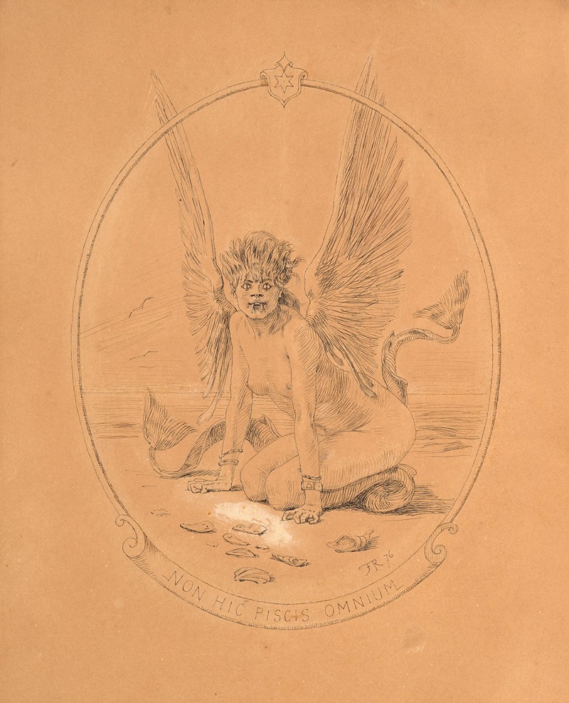 Woman-winged fish or rare fish — Félicien Rops