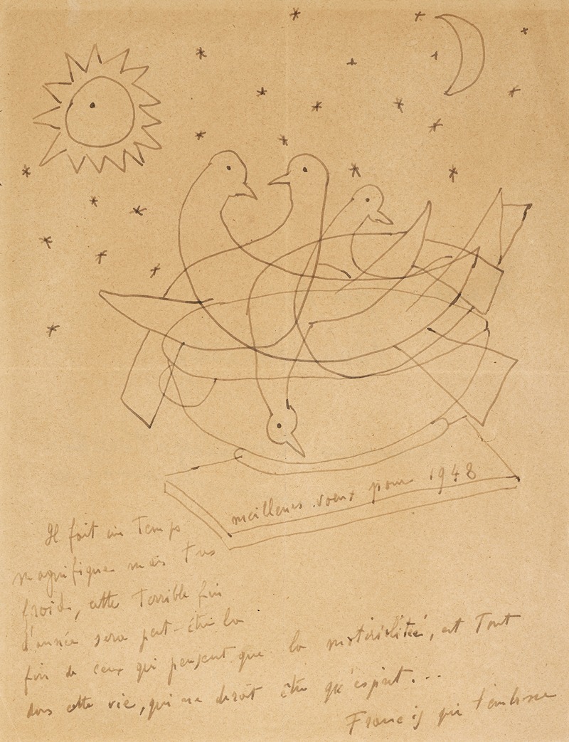 Sans titre (lettre-dessin) by Франсис Пикабия, 1948 — digital art print download