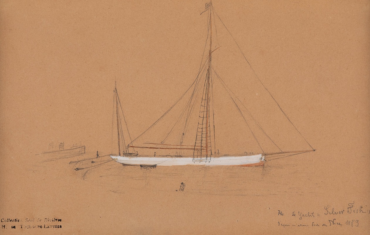 Le yacht 'Silver Fish' by Анри де Тулуз-Лотрек, 1879 — digital art print download
