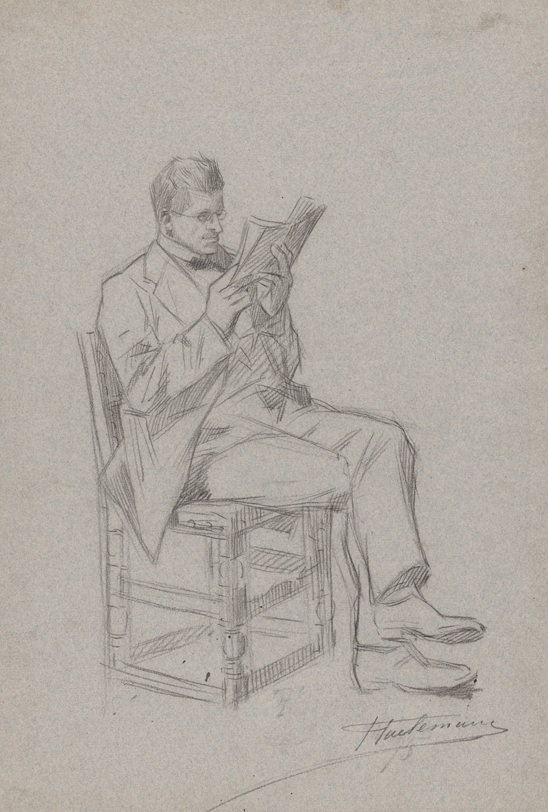 Homme lisant, assis sur une chaise — Jean-François Taelemans