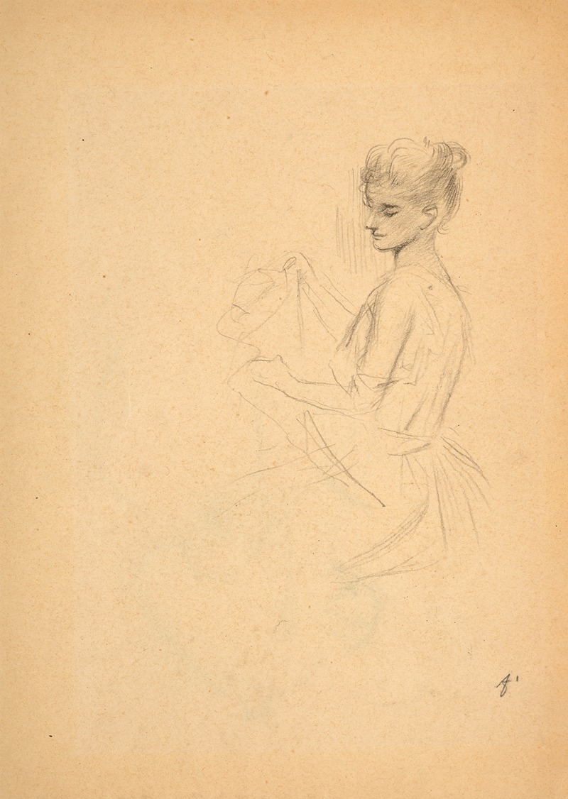 Study of a woman in profile — Jean-Louis Forain