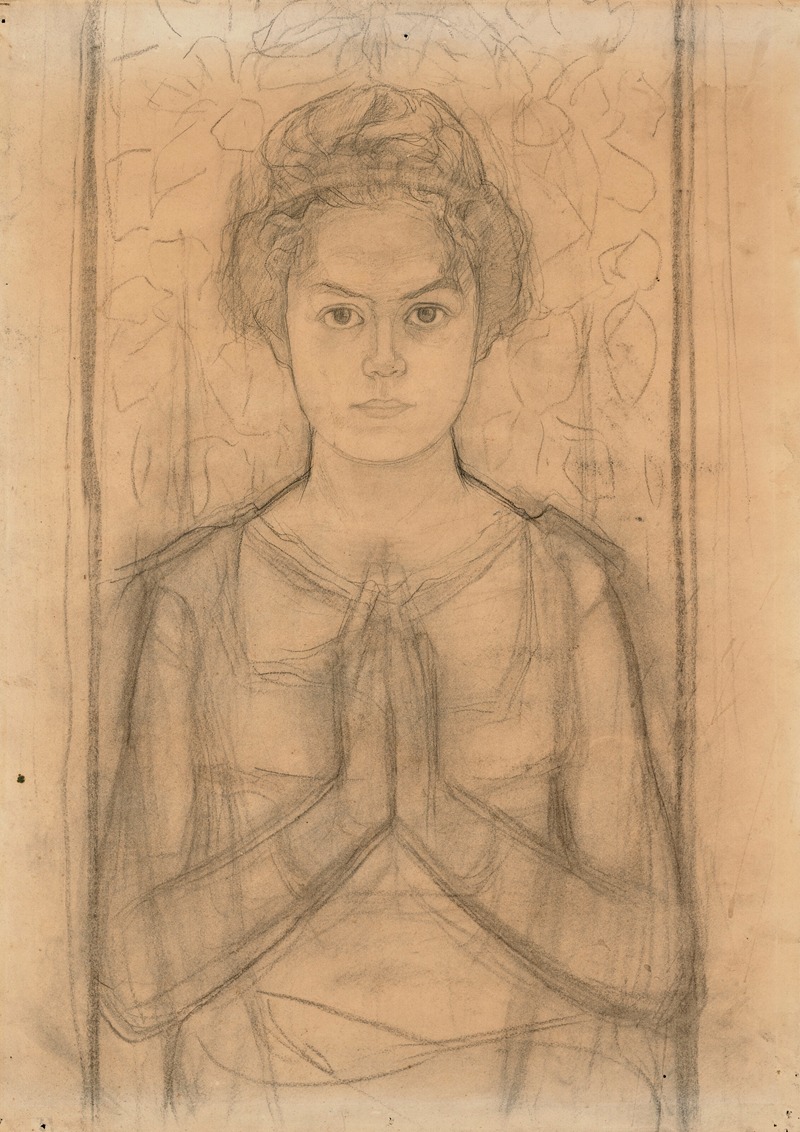 Female Torso with Folded Hands by Пит Мондриан, 1898-1900 — digital art print download