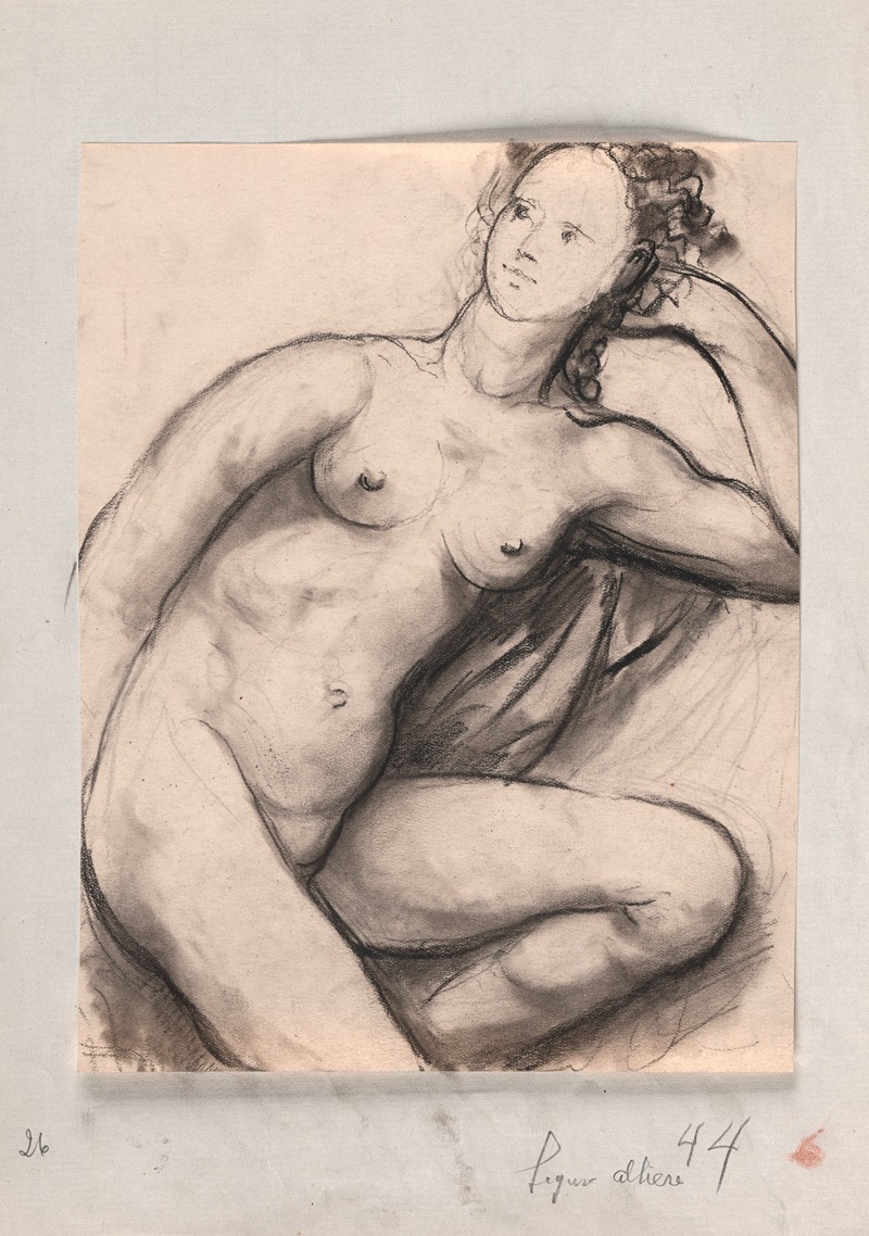 Reclining female nude by Виктор Руссо, 1944 — digital art print download