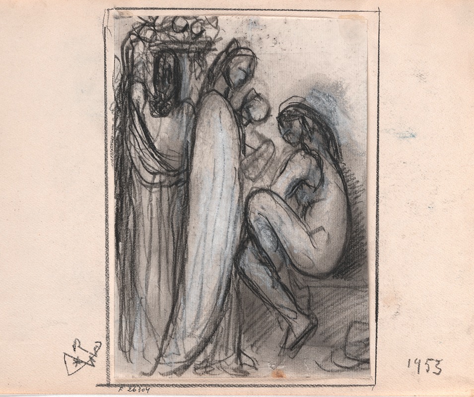 Three women by Виктор Руссо, 1953 — digital art print download