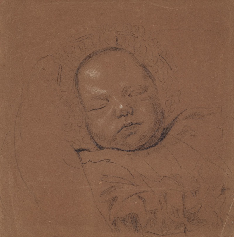 Schlafender Säugling in gerüschter Haube — Wilhelm von Kügelgen