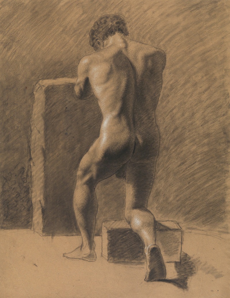 Kneeling male nude by Альбер Вуитюрон — digital art print download