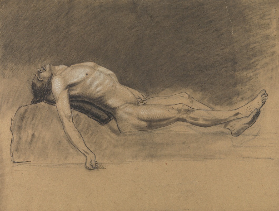 Reclining male nude — Albert Voituron