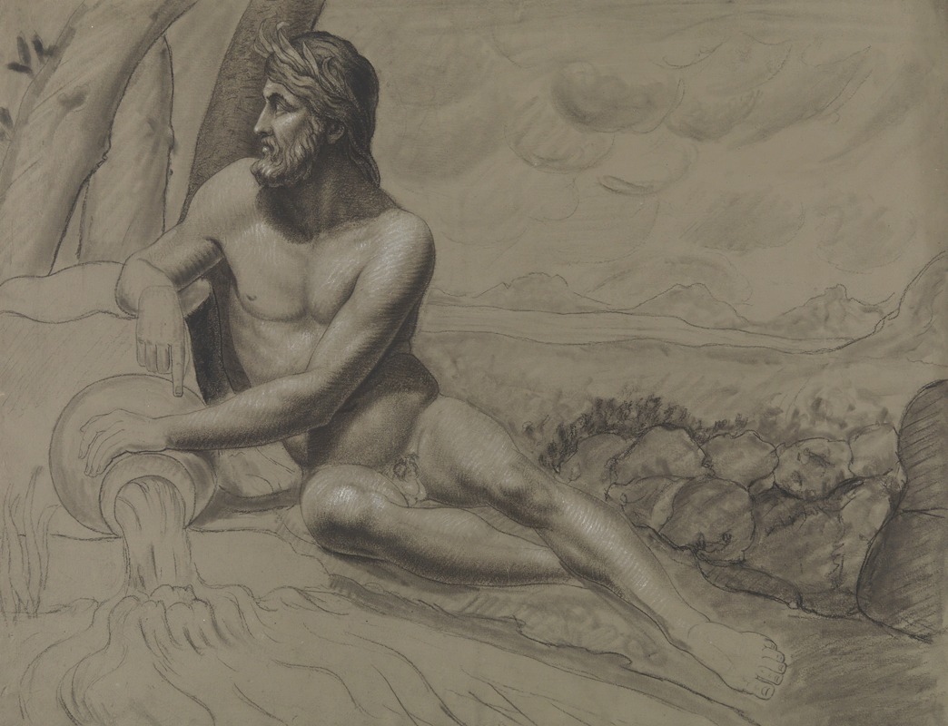 Seated nude by Альбер Вуитюрон — digital art print download