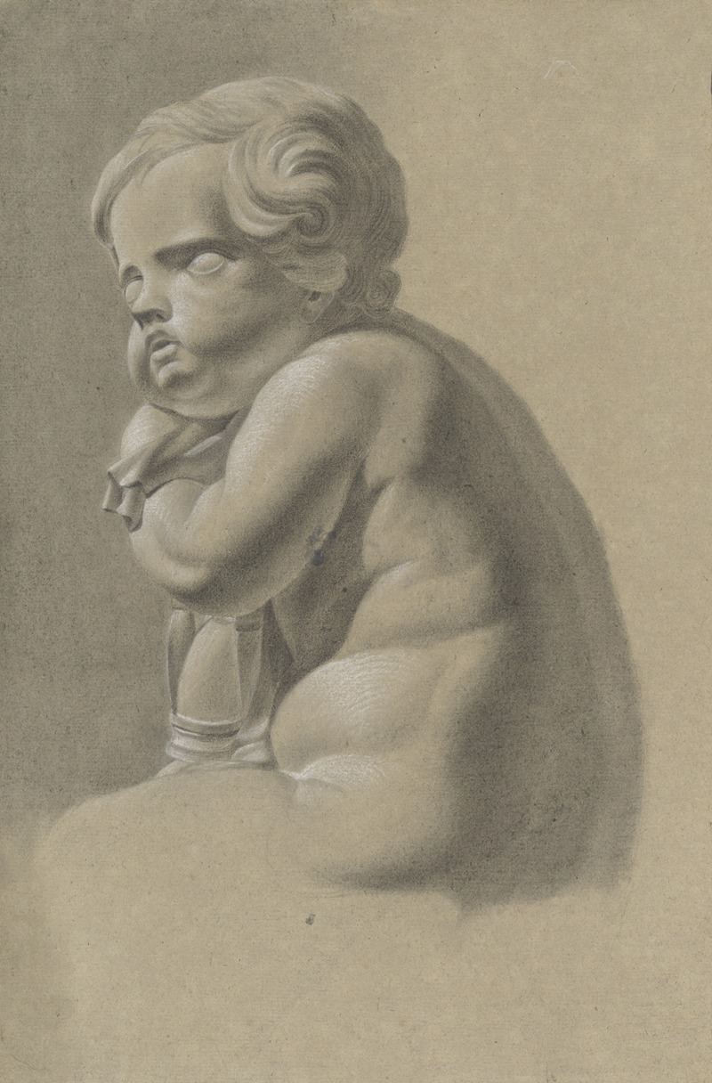 Seated child with hourglass by Аноним, 1802 — digital art print download