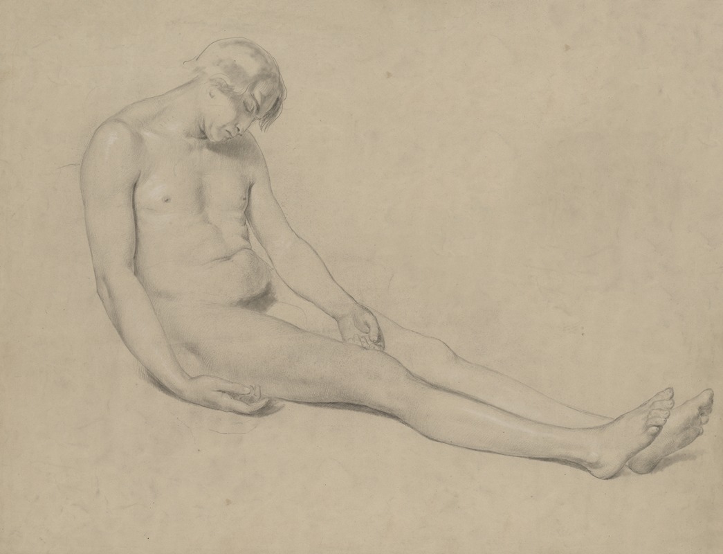 Seated male nude — Аноним