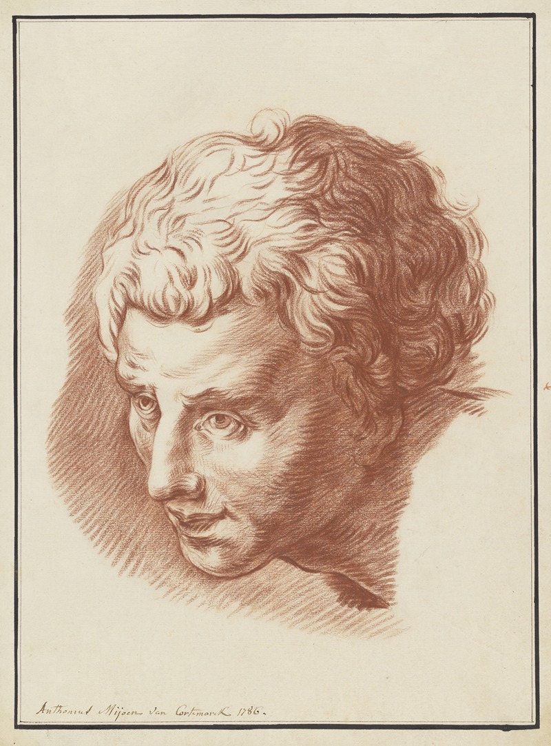 Head of a man by Anthonius Mijoen, 1786 — digital art print download