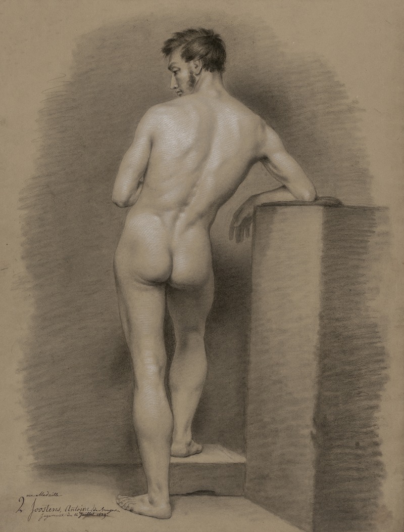 Standing male nude, seen from behind — Antoon Joostens