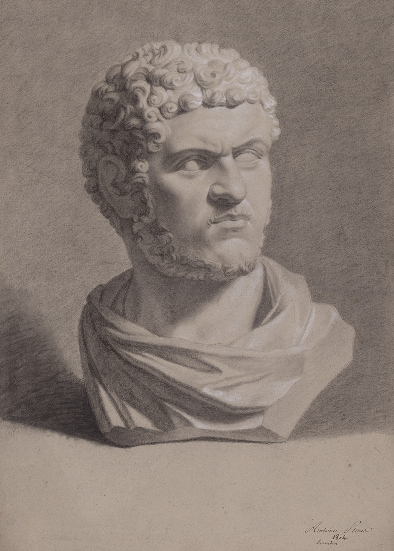 Bust of Caracalla by Antoon Steens, 1804 — digital art print download