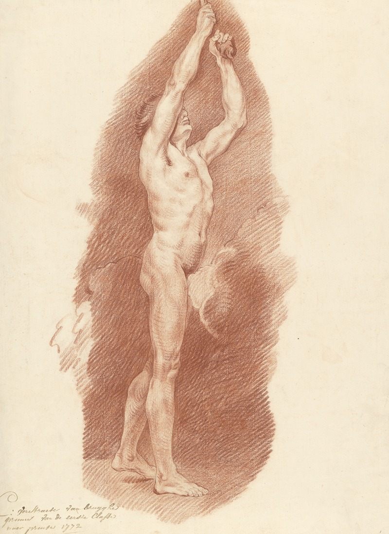 Standing male nude by Carolus Verstraete, 1772 — digital art print download