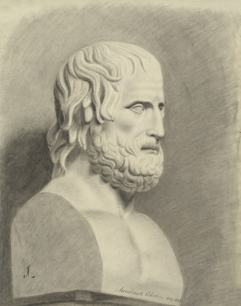 Bust of Euripides by Celestin Sambaert, 1847 — digital art print download
