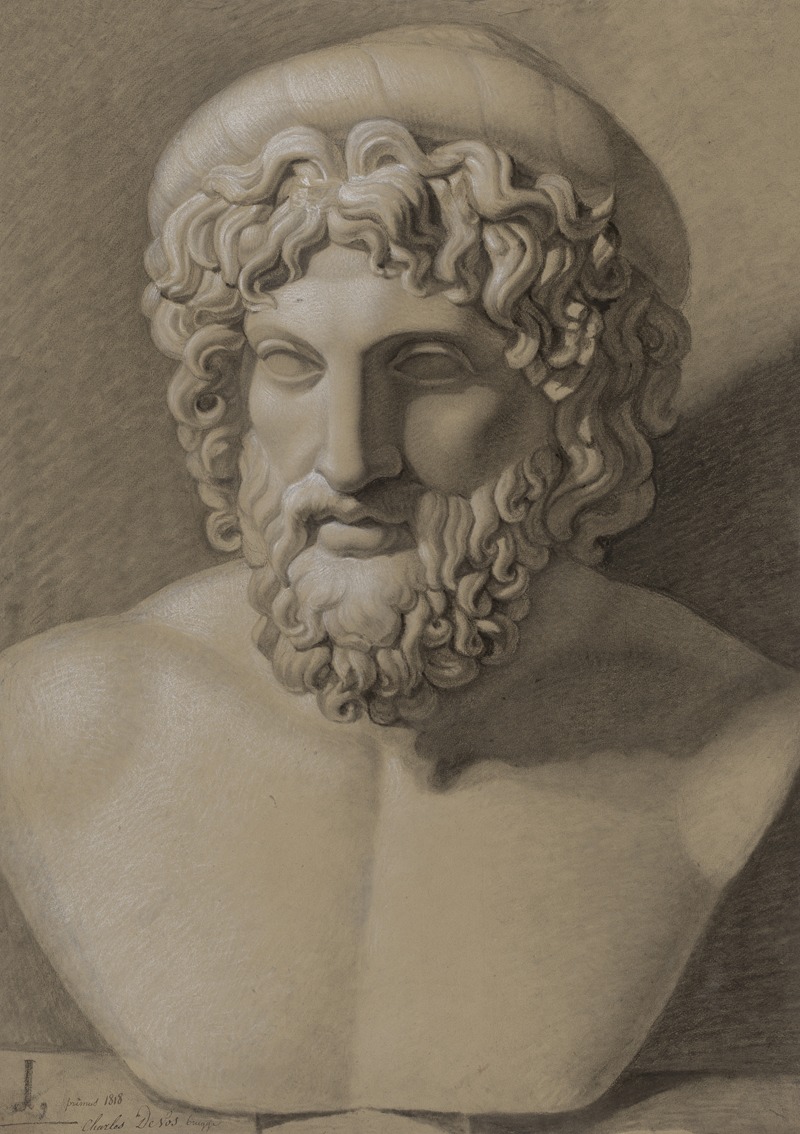 Bust of Asclepius by Charles Devos, 1818 — digital art print download