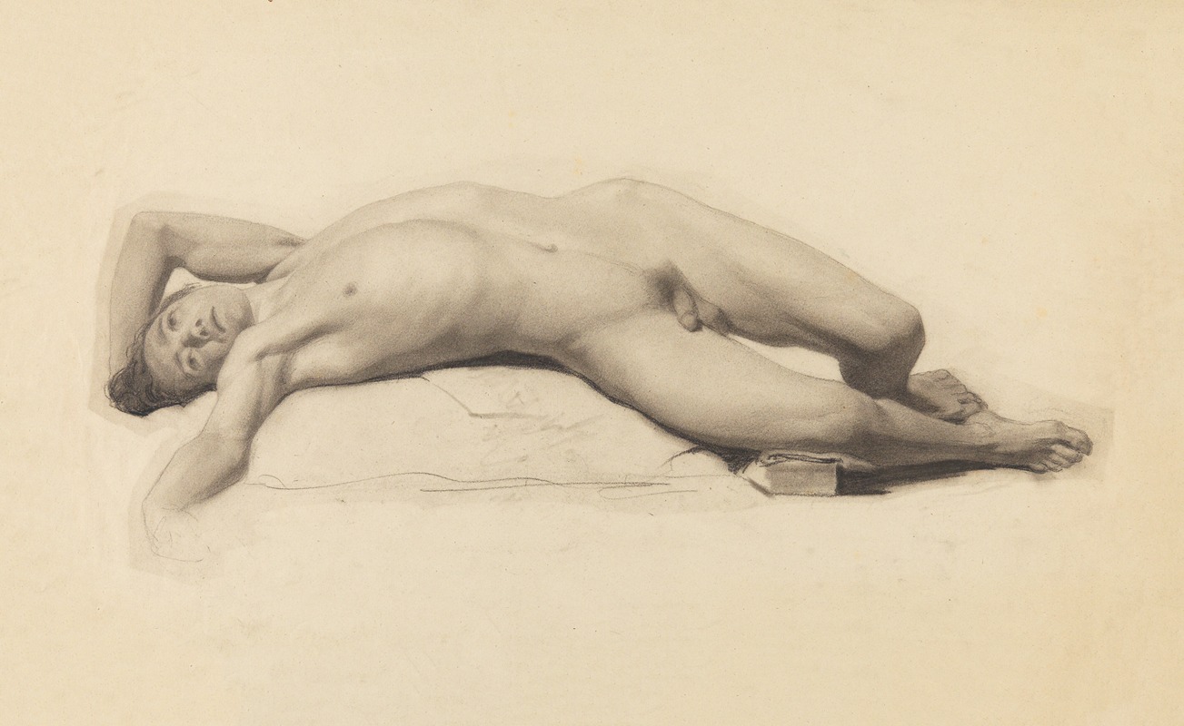 Reclining male nude — Charles Onghena