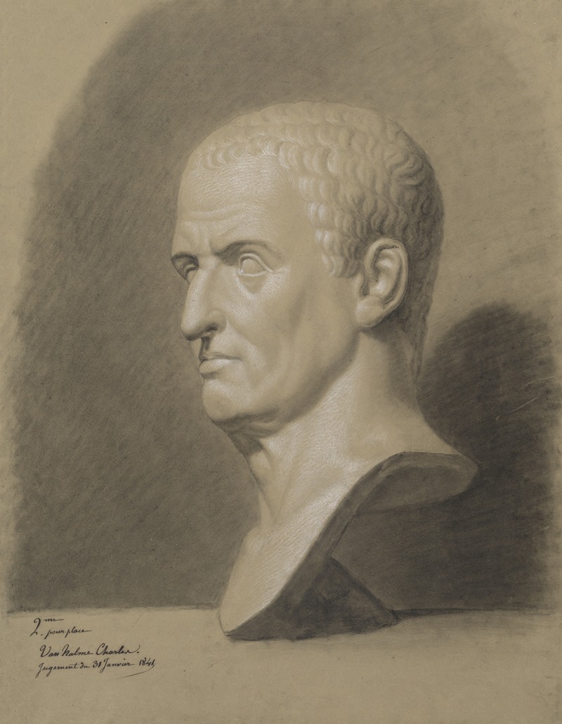 Bust of a man by Charles Van Halme, 1841 — digital art print download