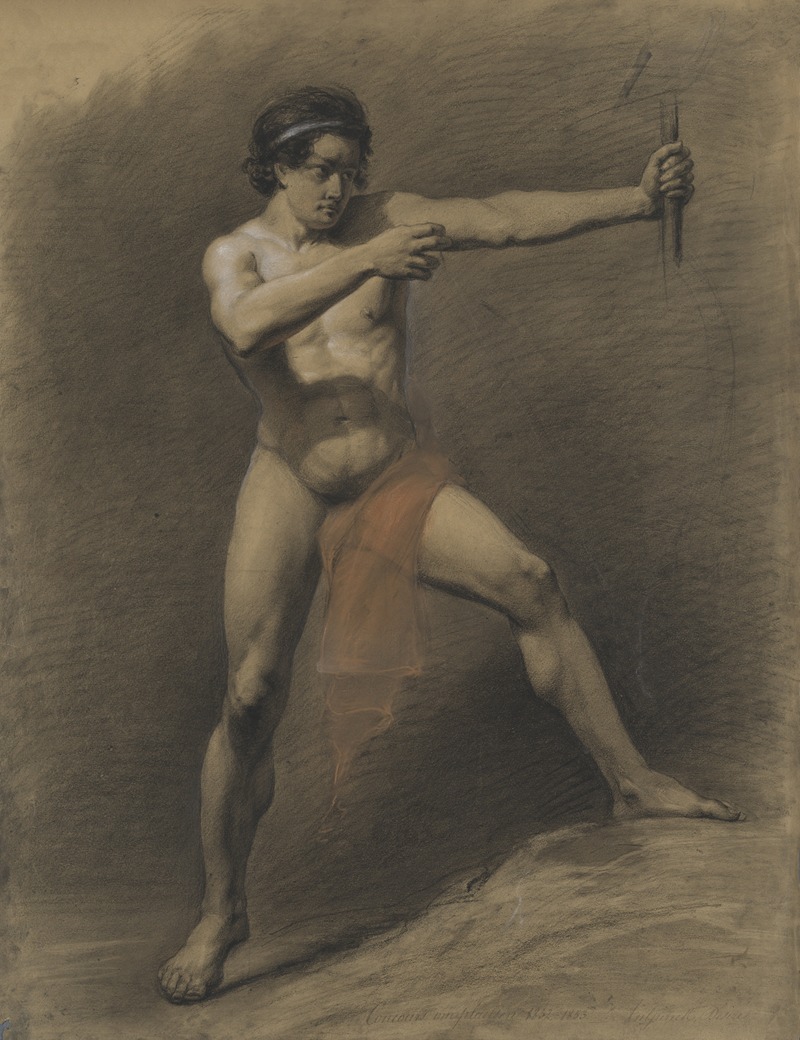 Standing male nude by Désiré Tulpinck, 1852 — digital art print download